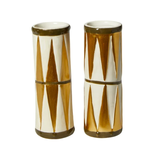 Speedtsberg - Tromme Lysestage/Vase – Grøn/Hvid