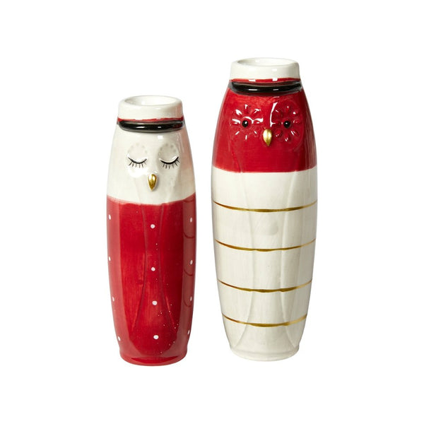Ugle Vase Sæt - Rød
