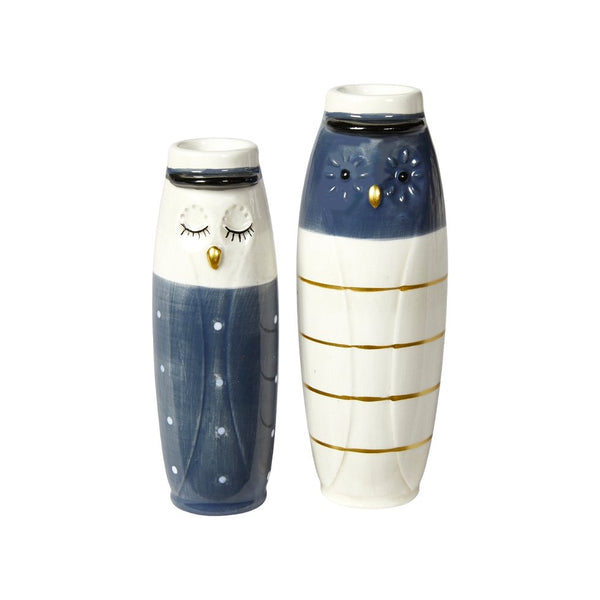 Ugle Vase Sæt - Blå