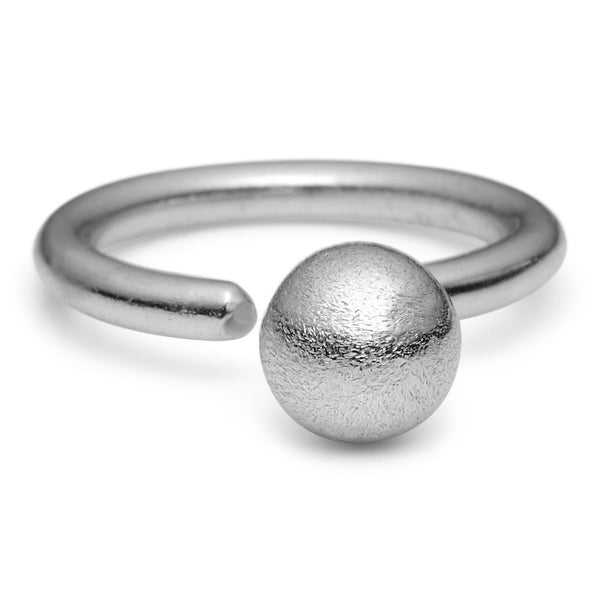Pure By Nat - Ring med kugle (8mm) - Sølv