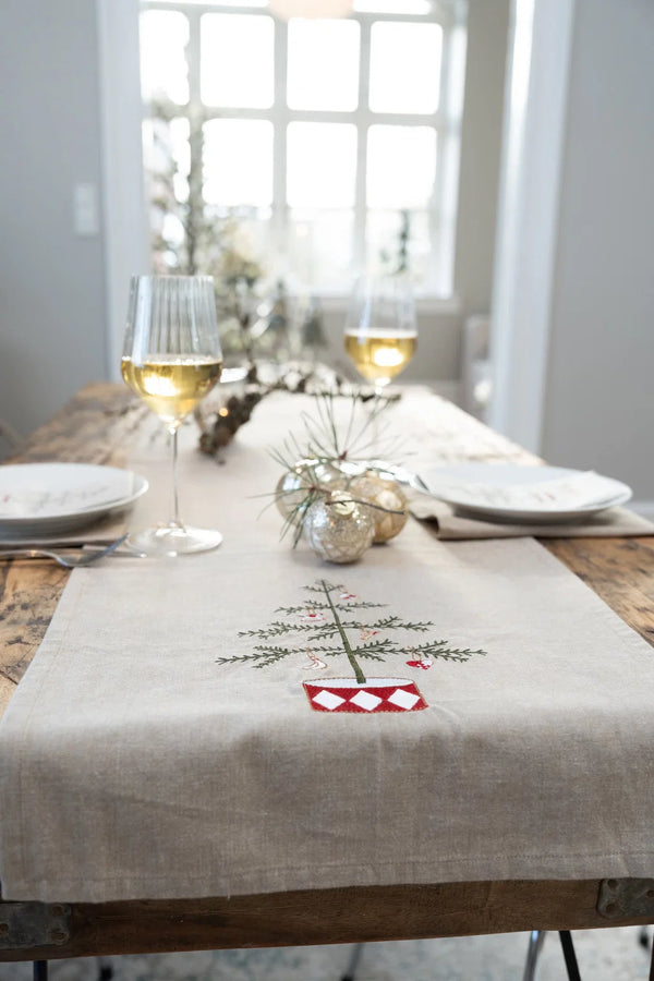 Speedtsberg - Bordløber m/broderi 40x160cm - Natur