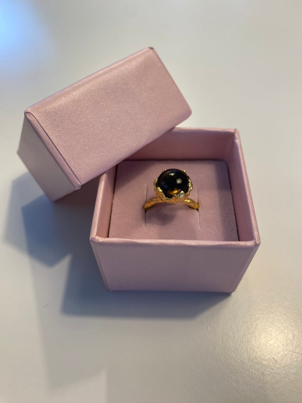 Pure By Nat - Ring med natursten (10mm) – Røg Kvarts