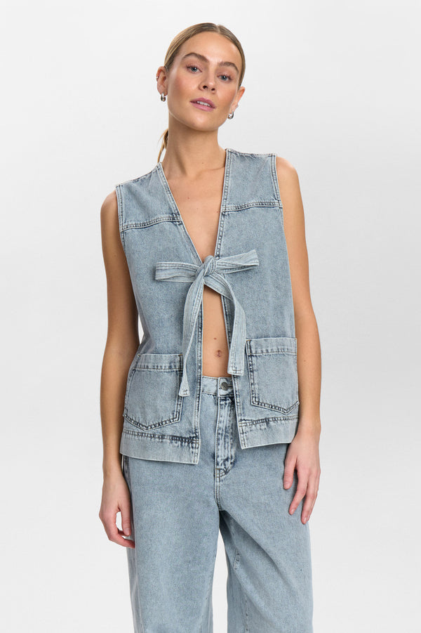 Nümph - NUBROOKLYN Denim Vest – Blå