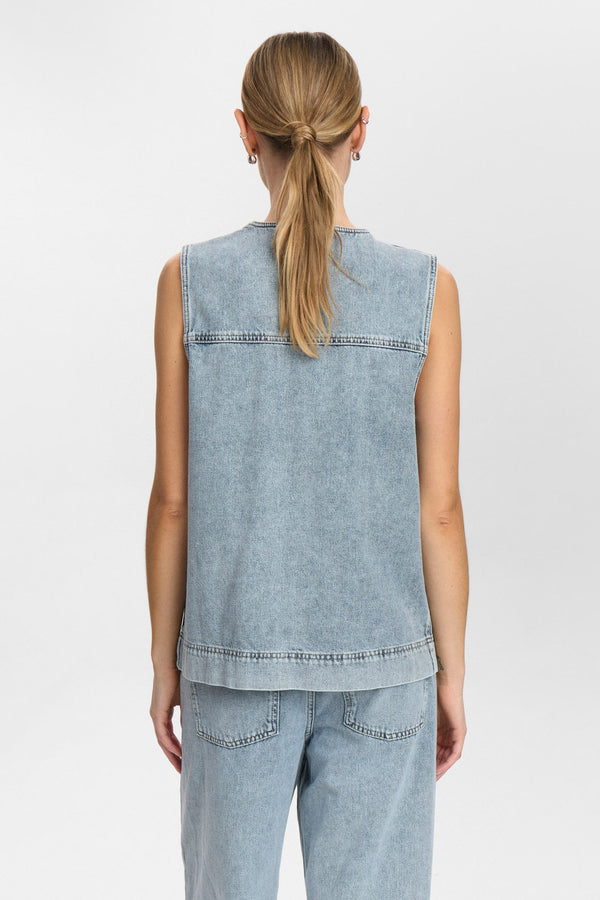 Nümph - NUBROOKLYN Denim Vest – Blå