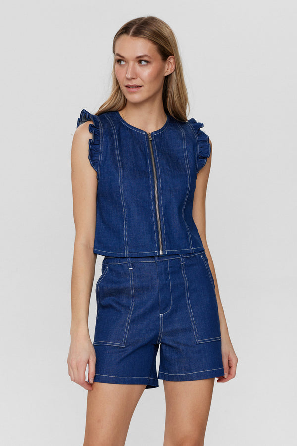 Nümph - NUISSA Denim Top - Blå