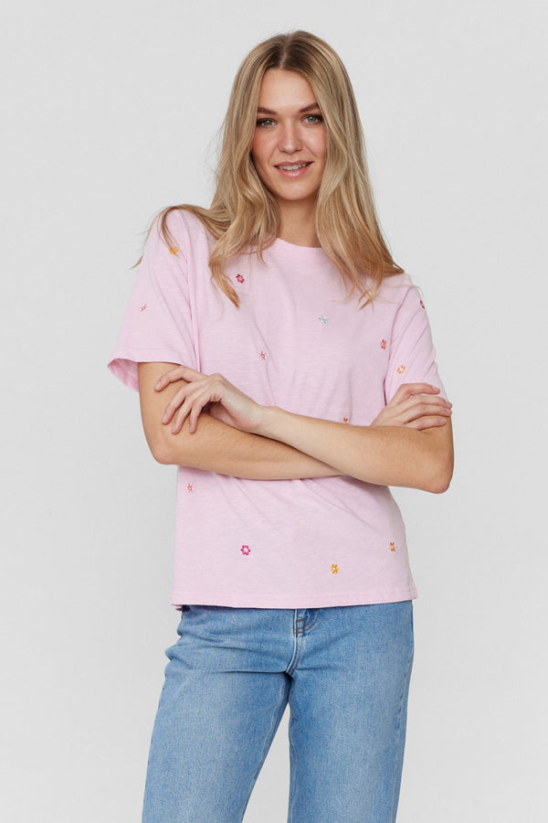 Nümph - NUPILAR T-SHIRT m. blomst- Rose