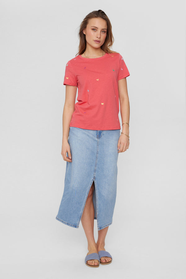 Nümph - NUSUMMI T-SHIRT m. sommerfugl – Rose