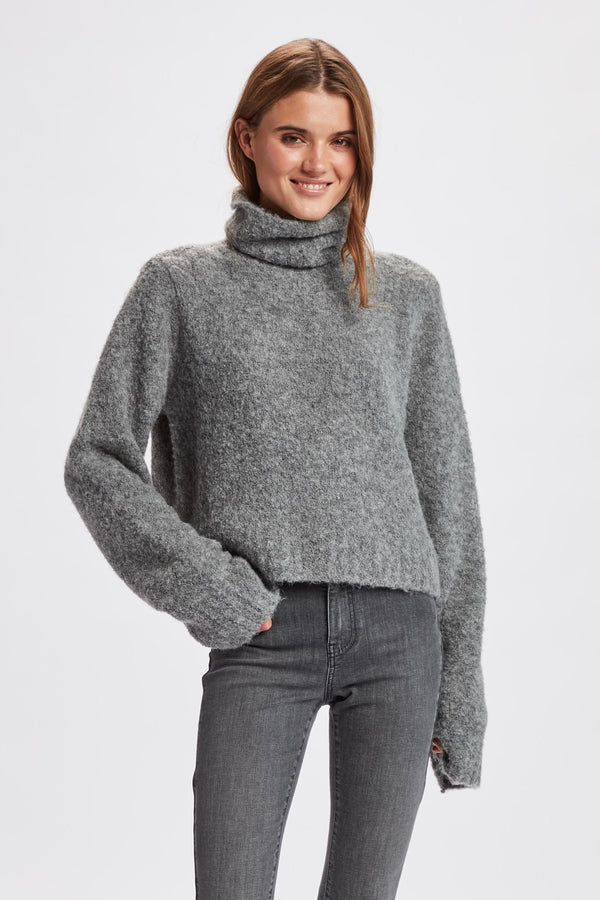 Nümph - NUWILLA Cropped Pullover - Grå