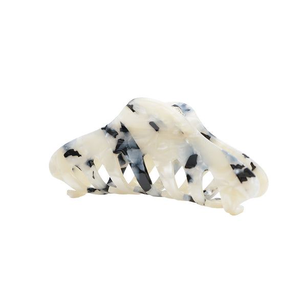 Liebly - Striped Medium Hårklemme – White/Pearl/Mix