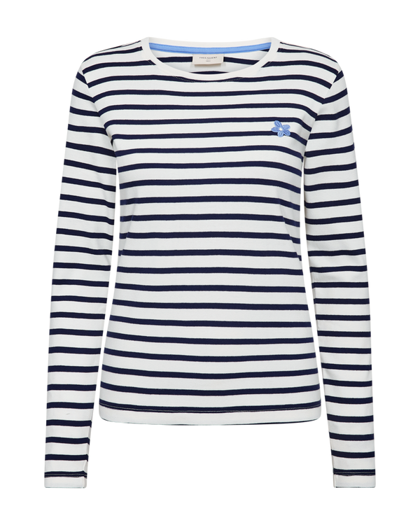 Freequent  - FQFAMILA T-shirt - Blå/Hvid