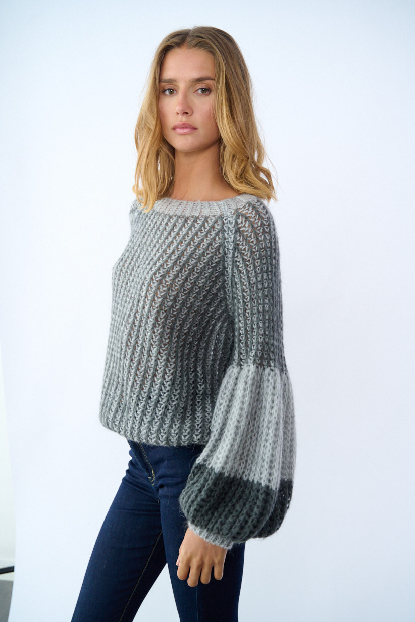 knit sweater grå -